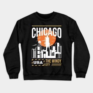 chicago usa the windy city Crewneck Sweatshirt